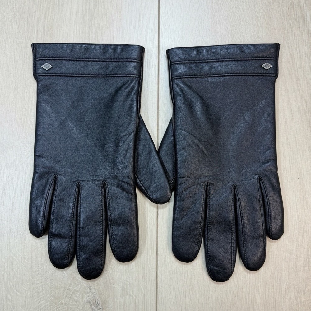VTG Joseph‎ Abboud Leather Cashmere Lined Gloves Mens XL Black Luxury Warm